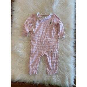 Ralph Lauren pink white stripes 6m‎ EUC